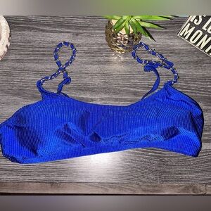 Lilly Pulitzer Blue Bikini Top & Bottom with Gold Chain straps. Size 12